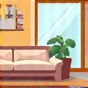 Icon illustrating a living room with newly installed furniture