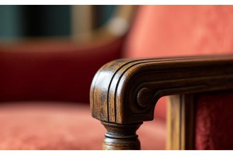 Restored antique armchair with revitalized upholstery