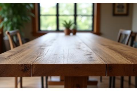Custom-made oak dining table with modern design